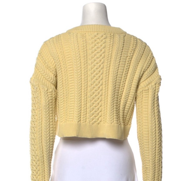 Sandy Liang Cropped Yellow Cardigan - Picture 4 of 5
